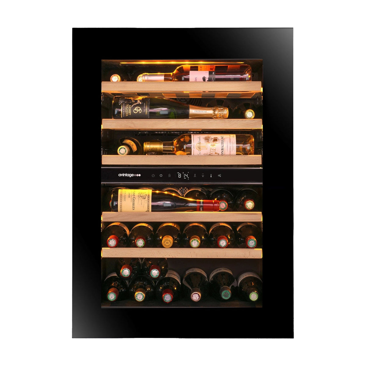 Vinoteca integrable Avintage AVI78PLATINUM, 35 botellas y 2 zonas