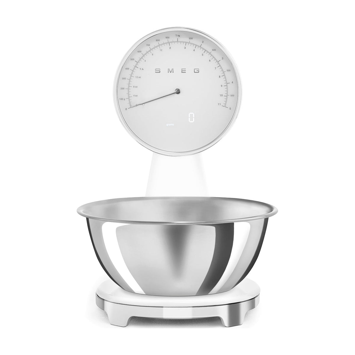 Báscula de cocina Smeg KSF01WHWW blanca, 5 kg y batería recargable