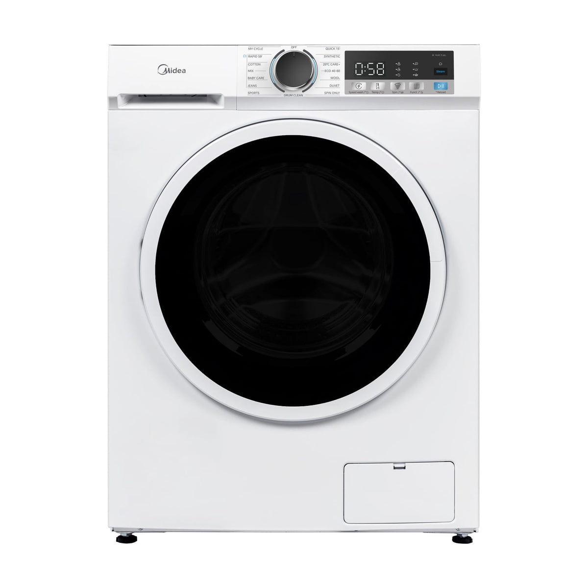 Lavadora Midea MFG16W80BA10/W-ES de 8 kg y 1400 rpm