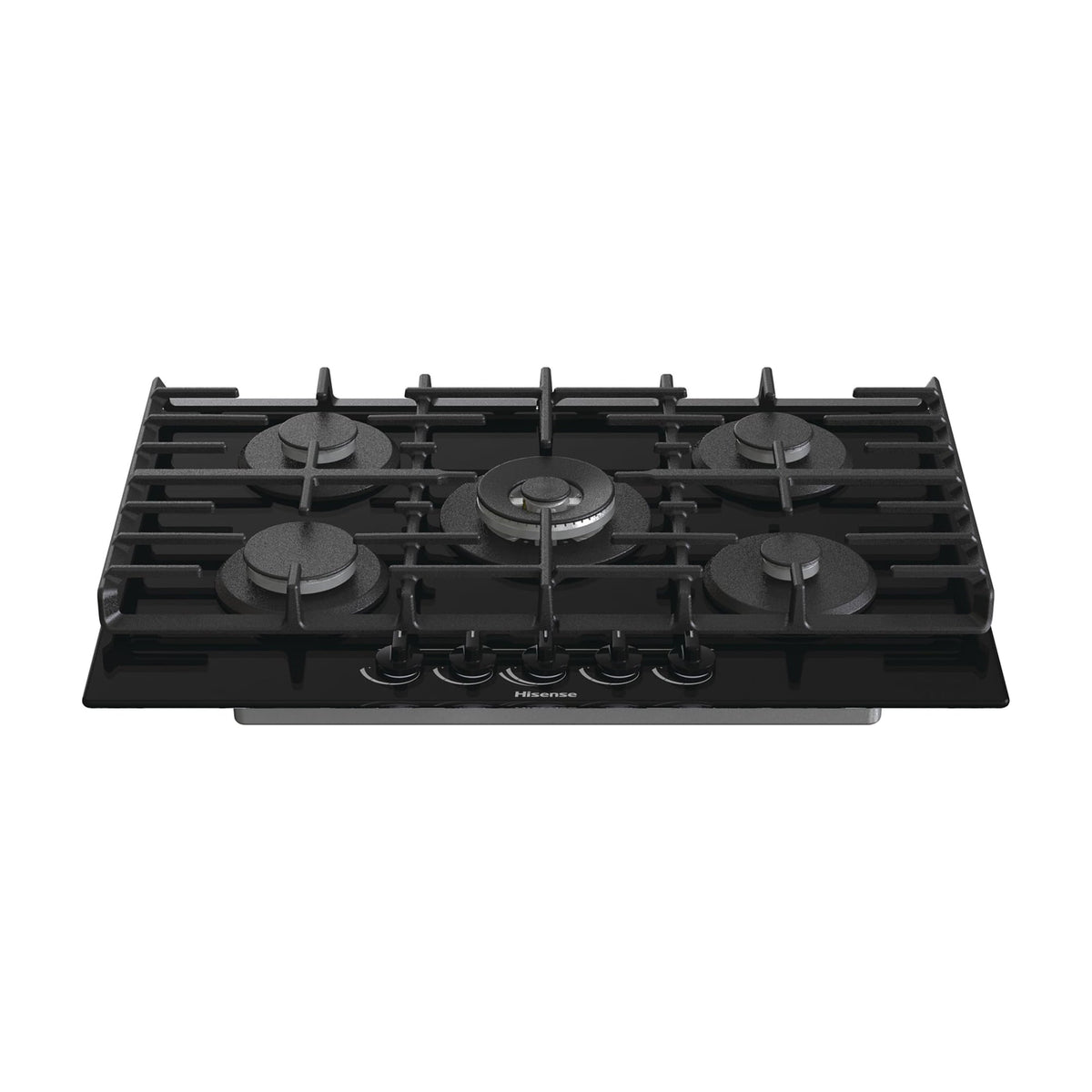 Placa de gas Hisense GG773B de 75 cm con 5 quemadores y cristal negro