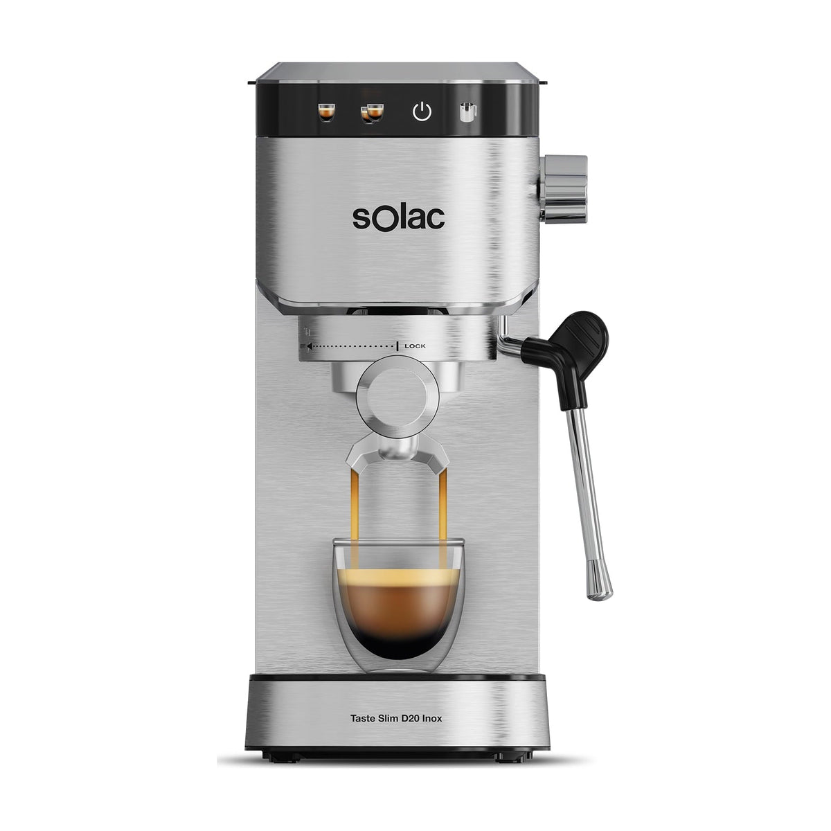 Cafetera espresso Solac Taste Slim D20 Inox CE4525, 20 bar y control táctil